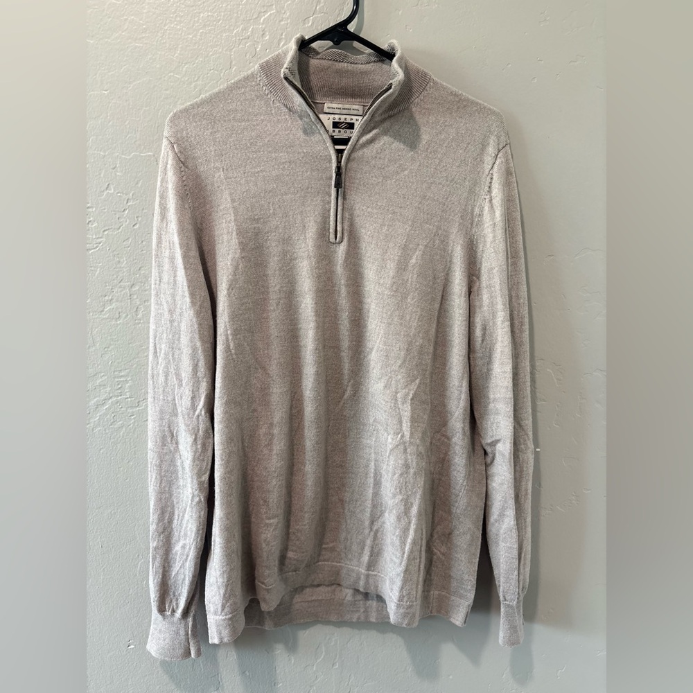Joseph Abboud Beige Quarter Zip Sweater